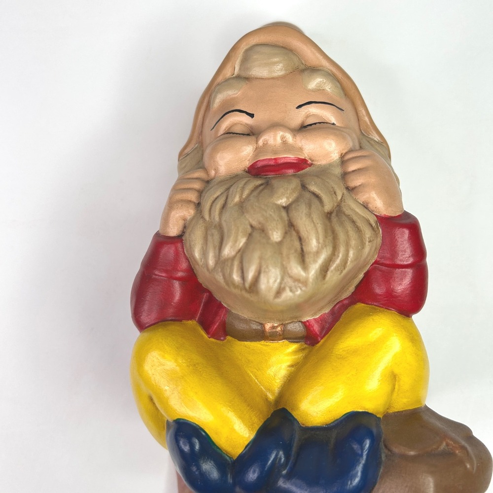 Cute Sitting Gnome Figurine Garden Yard Art Decoration Whimsical - Picture 4 of 11